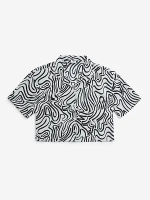 Y&F Kids Black Abstract Design Shirt